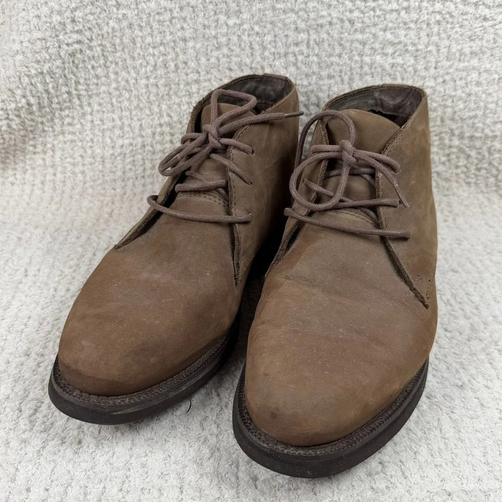 Cabelas Mens 9M‎ Brown Nubuck Leather Chukka Boots Vibram Sole Rugged Gorpcore